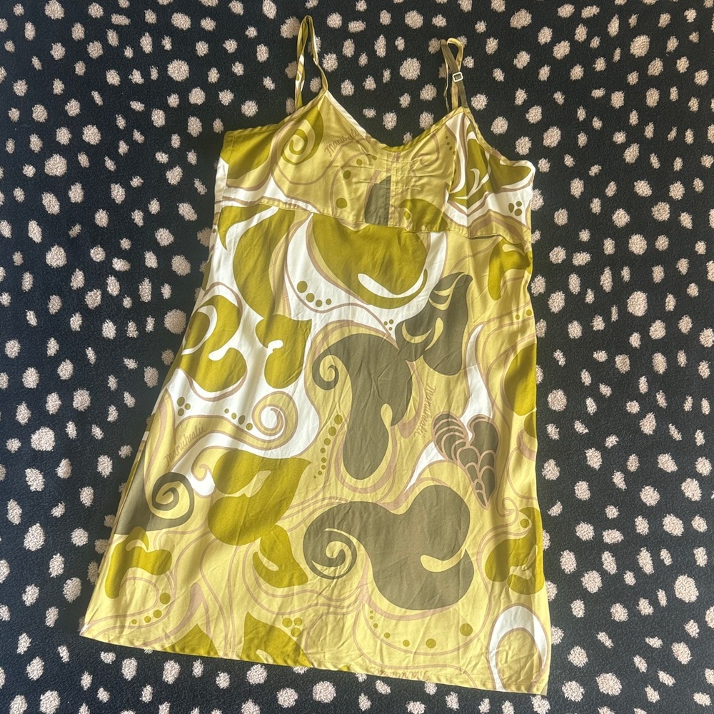 Women’s S | Manuheali’i Green and White Aloha Print Dress